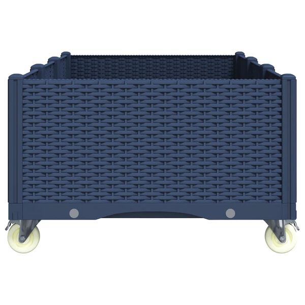 vidaXL Garden Planter with Wheels Blue Grey 150x80x54 cm PP