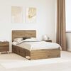 vidaXL Bed Frame Artisian Oak 135 x 190 cm Solid Pine Wood