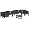 vidaXL Garden Sofa Set with Cushion 8 pcs Black Steel