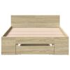 vidaXL Bed Frame with Drawer without Mattress Sonoma Oak 90x190 cm Single
