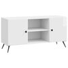 vidaXL TV Cabinet 102 x 34.5 x 50 cm High Gloss White Engineered Wood