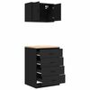 vidaXL Garage Cabinets 2 pcs Black Engineered Wood