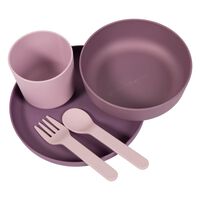 Bo Jungle 5 Piece Baby Tableware Set CPLA Purple and Pink