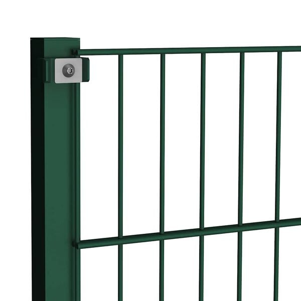 vidaXL Fence Panel with Posts Iron 176.5x160 cm Green