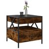 vidaXL Coffee Table with Infinity LED Smoked Oak 50x50x51 cm
