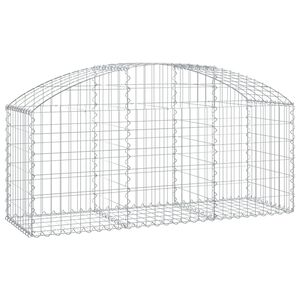vidaXL Arched Gabion Basket 150x50x60/80 cm Galvanised Iron