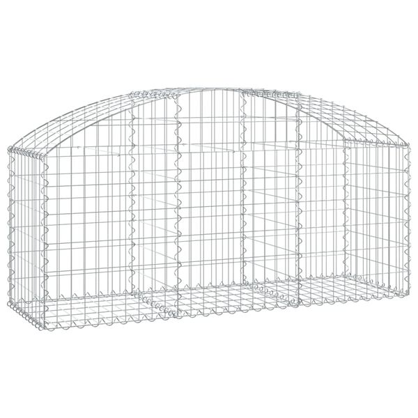 vidaXL Arched Gabion Basket 150x50x60/80 cm Galvanised Iron