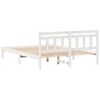 vidaXL Bed Frame White 150 x 200 cm Solid Pine Wood