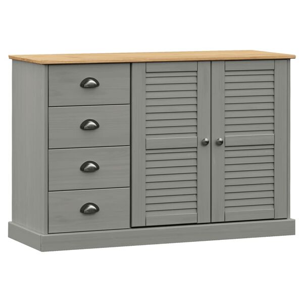 vidaXL Sideboard with Drawers VIGO 113x40x75 cm Grey Solid Wood Pine