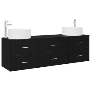 vidaXL Bathroom Furniture Set 3 pcs Black 49.5 x 44.5 x 65.5 cm