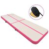 vidaXL Inflatable Gymnastics Mat with Pump 700x100x15 cm PVC Pink