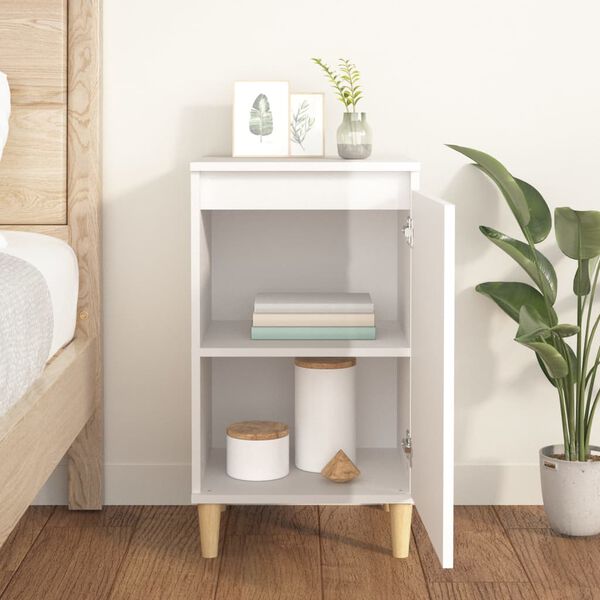 vidaXL Bedside Cabinet High Gloss White 40x35x70 cm Engineered Wood