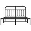 vidaXL Metal Bed Frame without Mattress with Headboard Black 140x200cm