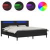 vidaXL Bed Frame with LED Strip Lights Black 180 x 200 cm Faux Leather