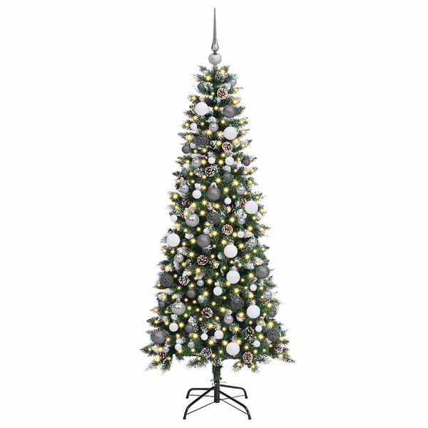 vidaXL Artificial Christmas Tree with 300 LEDs with Stand Green 180 cm