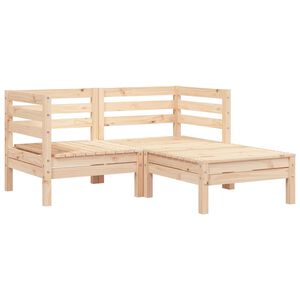 vidaXL Garden Sofa 2-Seater with Footstool Solid Wood Pine