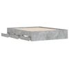 vidaXL Bed Frame with Drawers without Mattress Concrete Grey 140x190 cm