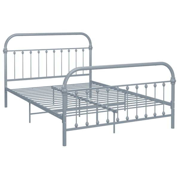vidaXL Bed Frame without Mattress Grey Metal 120x200 cm