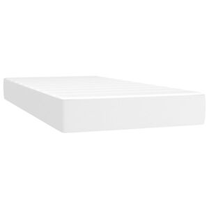 vidaXL Pocket Spring Bed Mattress White 100x190x20cm Twin Faux Leather