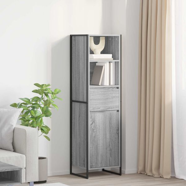 vidaXL Book Cabinet Grey Sonoma 43 x 36 x 150.5 cm Engineered Wood