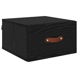 vidaXL Wall-mounted Bedside Cabinet Black Oak 35 x 35 x 20 cm