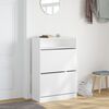 vidaXL Shoe Cabinet with 2 Flip-Drawers White 80x34x116 cm