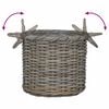 vidaXL Planter Basket with Storage 3 pcs Kubu Grey Kubu Rattan