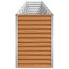 vidaXL Garden Raised Bed Light Brown 582 x 50 x 68 cm Galvanised Steel