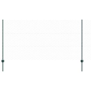 vidaXL Hexagonal Fence with Post 25 x 1.2 m PVC-Coated Steel Green