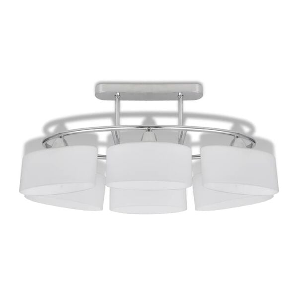 Ceiling Lamp with Ellipsoid Glass Shades for 6 E14 Bulbs