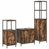 vidaXL Bathroom Furniture Set with Shelf 3 pcs Smoked Oak and Black