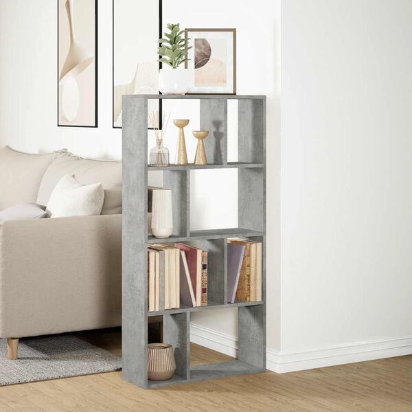 vidaXL Bookcase Concrete Grey 60x20x120.5 cm Engineered Wood