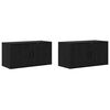 vidaXL Wall-mounted TV Cabinet Set 2 pcs Black Oak Engineered Wood