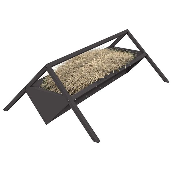 vidaXL Livestock Feeding Trough Black 111 x 76 x 38 cm