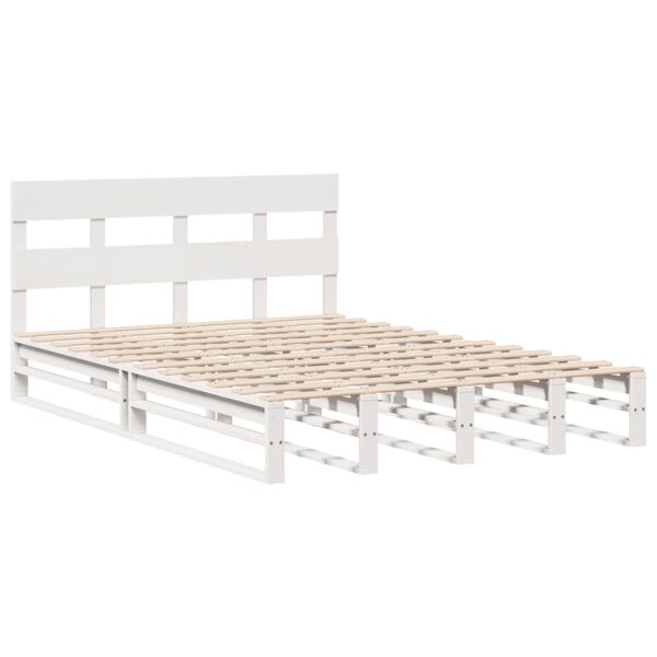 vidaXL Bed Frame without Mattress White 140x200 cm Solid Wood Pine