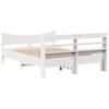 vidaXL Bed Frame with Headboard White 135x190 cm Double Solid Wood Pine