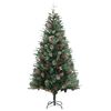 vidaXL Christmas Tree with Pine Cones Green 225 cm PVC&PE