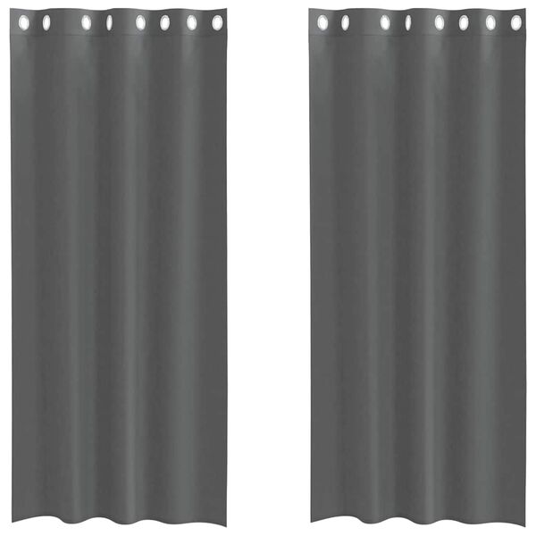 vidaXL Voile Curtains with Grommets 2 pcs Dark Grey 140x245 cm