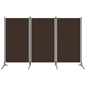 vidaXL 3-Panel Room Divider Brown 260x180 cm Fabric