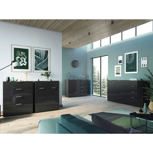 Germania Chest of 1 Drawer and 2 Doors GW-Oakland Black