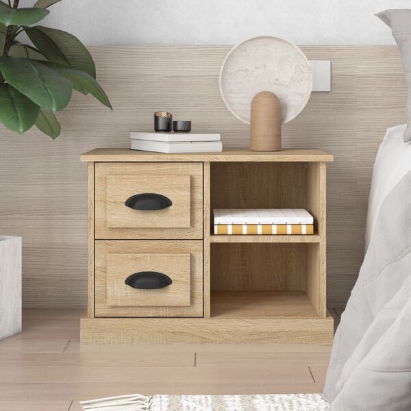 vidaXL Bedside Cabinet Sonoma Oak 60x35.5x45 cm