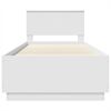vidaXL Bed Frame with Headboard White 90 x 200 cm Engineered Wood