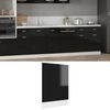 vidaXL Dishwasher Panel Lyon High Gloss Black 45x3x67 cm Engineered Wood