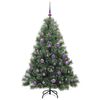 vidaXL Artificial Christmas Tree with 150 LEDs Green 150 cm PE and PVC