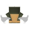 vidaXL Chicken Feeder Olive Green 40.5 x 45 x 41 cm Cold-Rolled Steel