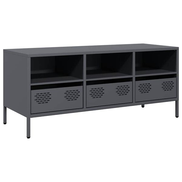 vidaXL TV Cabinet Anthracite 101.5x39x43.5 cm Cold-rolled Steel