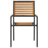 vidaXL Garden Stacking Chairs 2 pcs Brown and Black