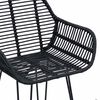 vidaXL Bar Chair 2 pcs Black 55 x 52 x 92 cm Rattan and Iron