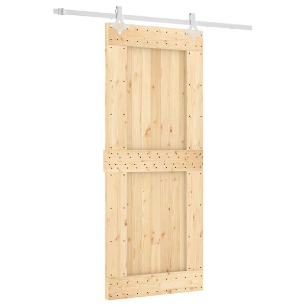 vidaXL Sliding Door with Hardware Set 85x210 cm Solid Wood Pine