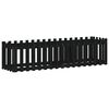 vidaXL Garden Raised Bed with Fence Design Black 200x50x50 cm Solid Wood Pine
